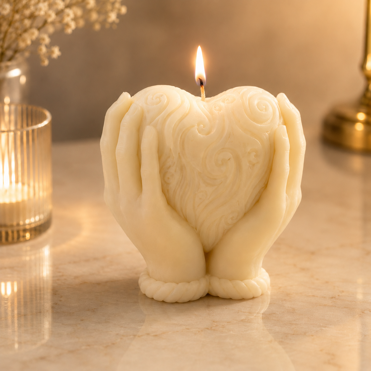 Sculpted Heart Candle