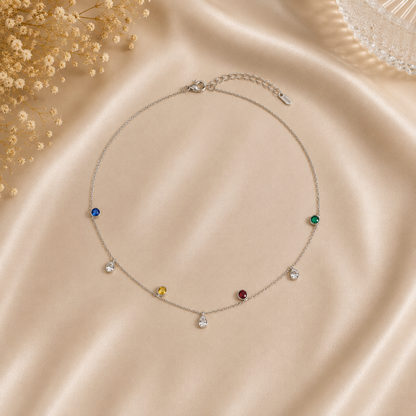 NL51_Multicolor Pear-Cut Teardrop Chain