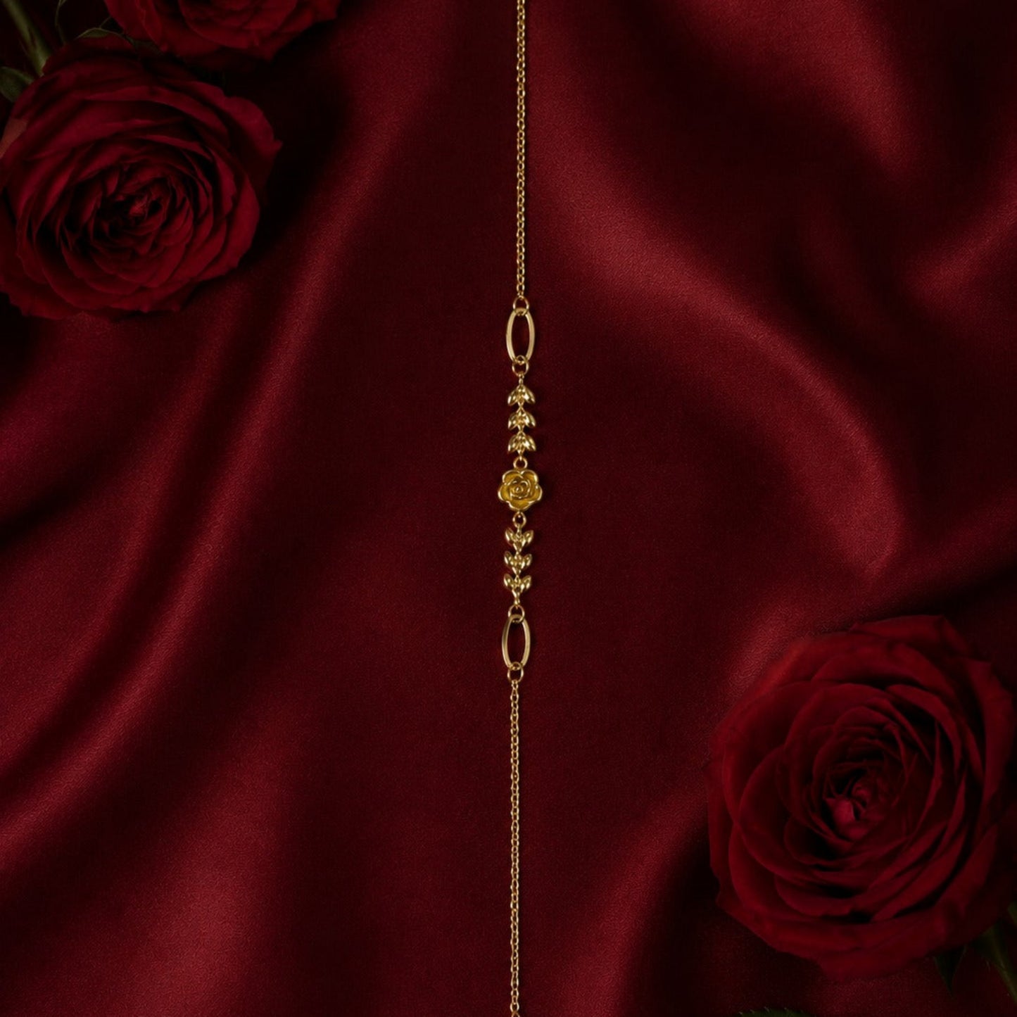 BL76_Golden Rose Charm Bracelet