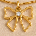 NL68_Golden Flutter Ribbon Bow Chain