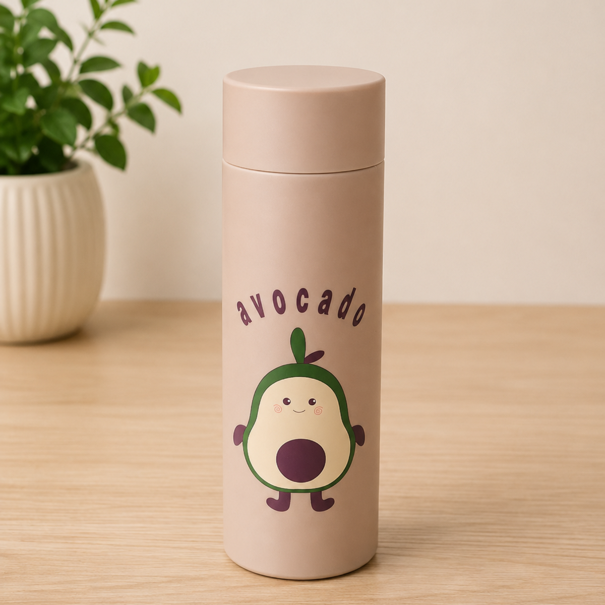 LT102_Cute Pastel Beige Avocado Bottle