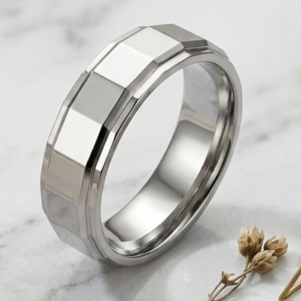 MR126_Silver Origami Block Ring