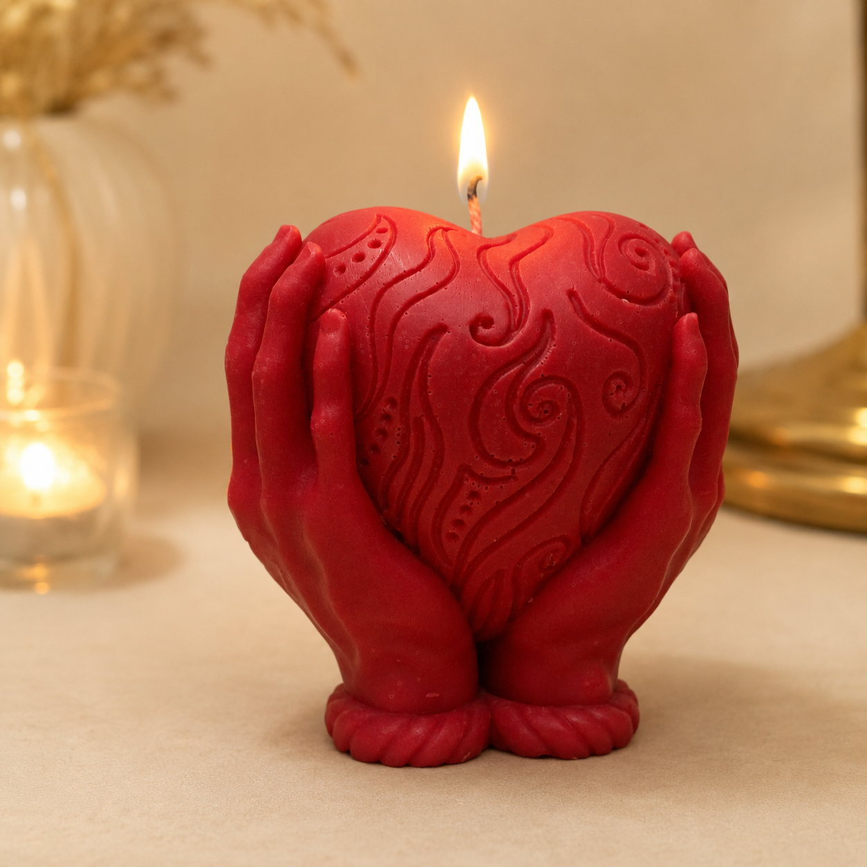 Sculpted Heart Candle