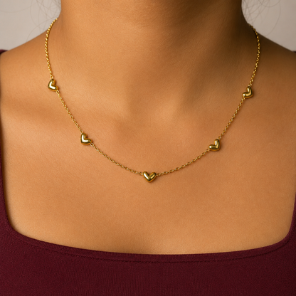 NL54_Five Heart Link Chain