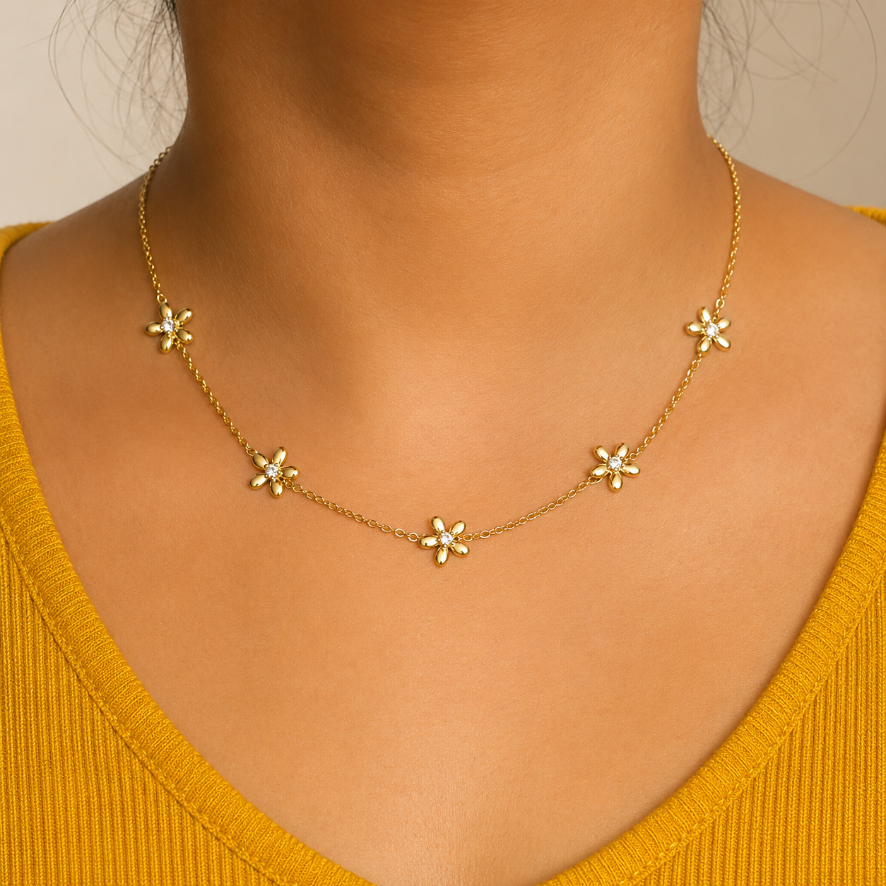 NL55_Five-Flower Link Chain