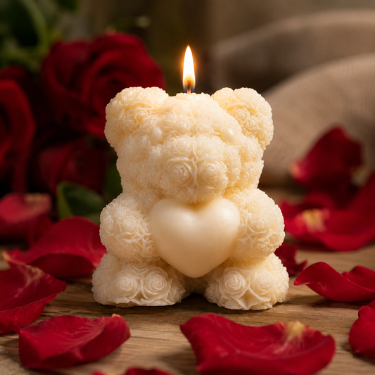 Heart Teddy Candle