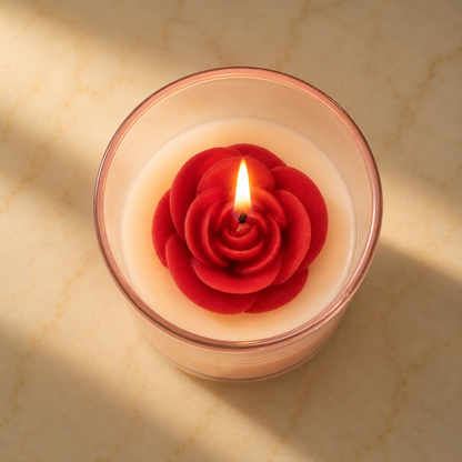 Rose-Themed Jar Candle