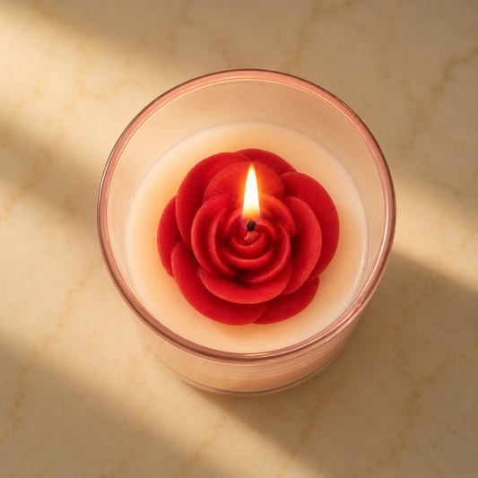 Rose-Themed Jar Candle