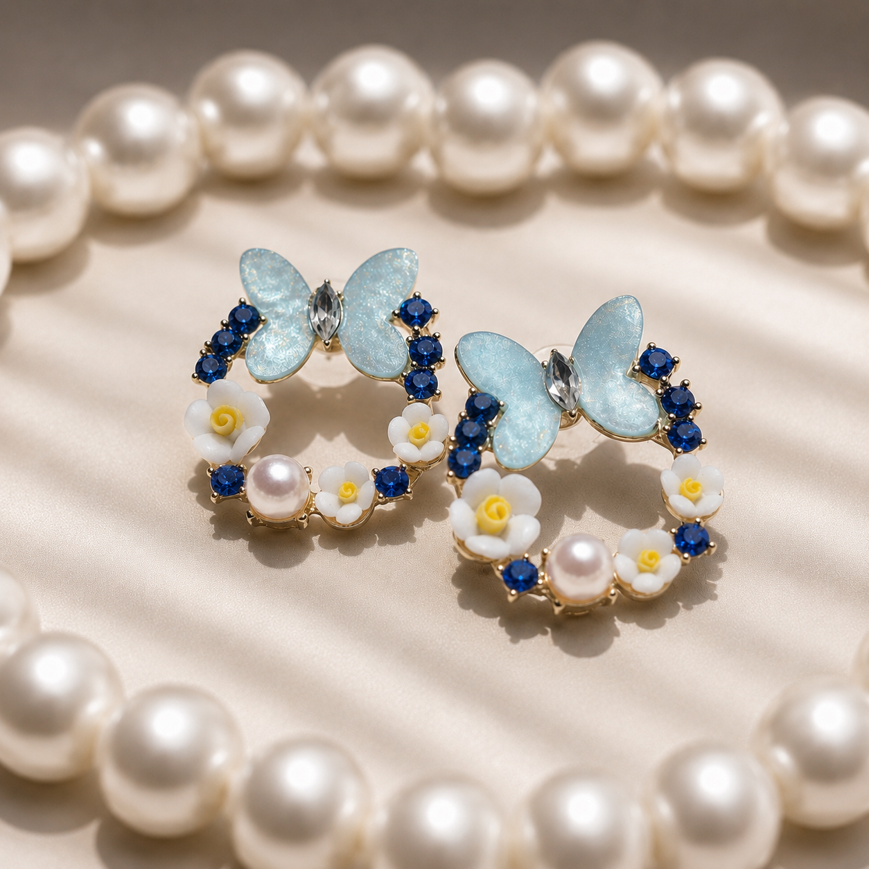 ER12_Titli Aura Earring Blue Pearl Crystal Earrings