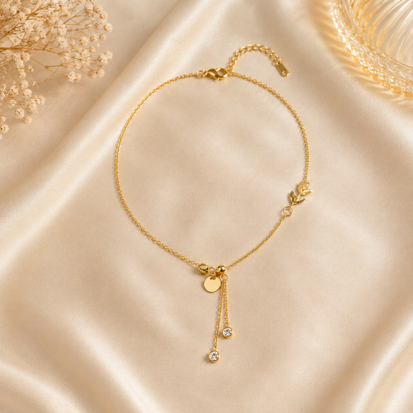 NL57_Asymmetric Laurel Leaf Tassel Lariat chain