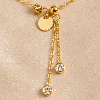 NL57_Asymmetric Laurel Leaf Tassel Lariat chain