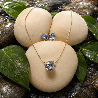 NL94_Solitaire Pendant And Earrings Set