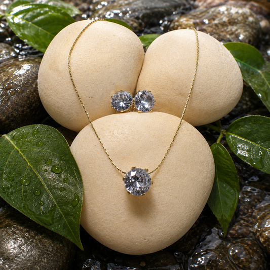 NL94_Solitaire Pendant And Earrings Set