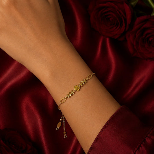 BL76_Golden Rose Charm Bracelet