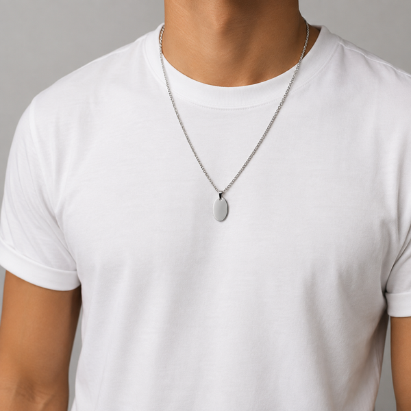 MP122_Minimalist Oval Disc Locket Chain