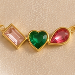 NL130_Tri-Gem Geometric Cluster Pendant Chain