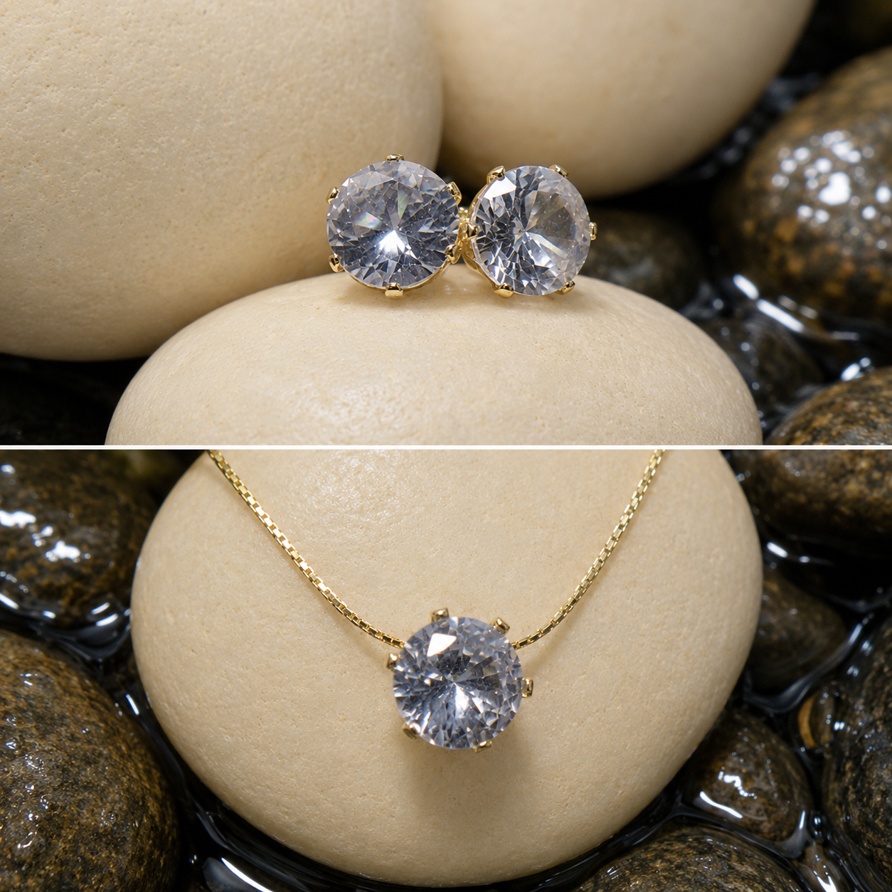 NL94_Solitaire Pendant And Earrings Set