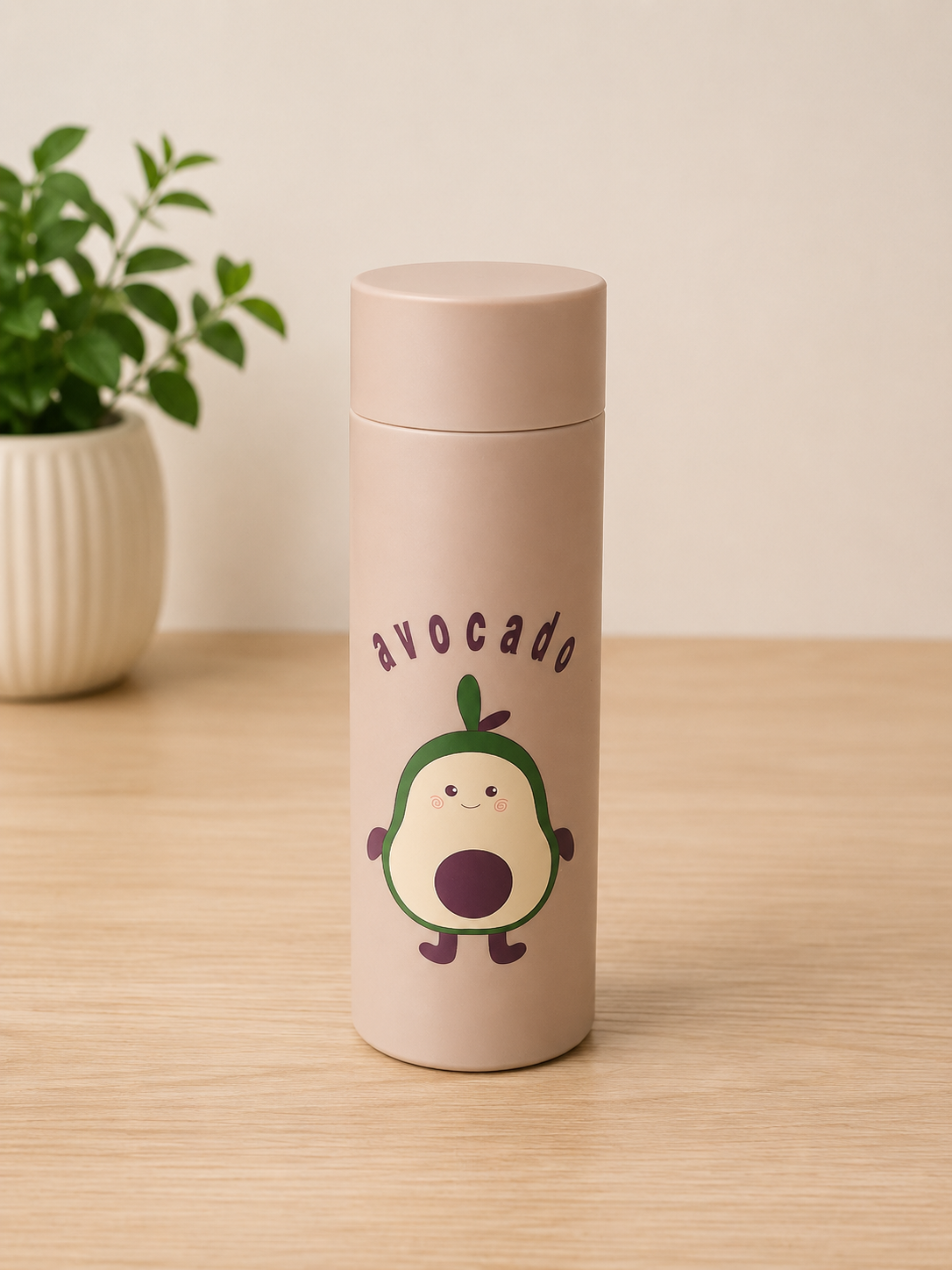 Cute Pastel Beige Avocado Bottle