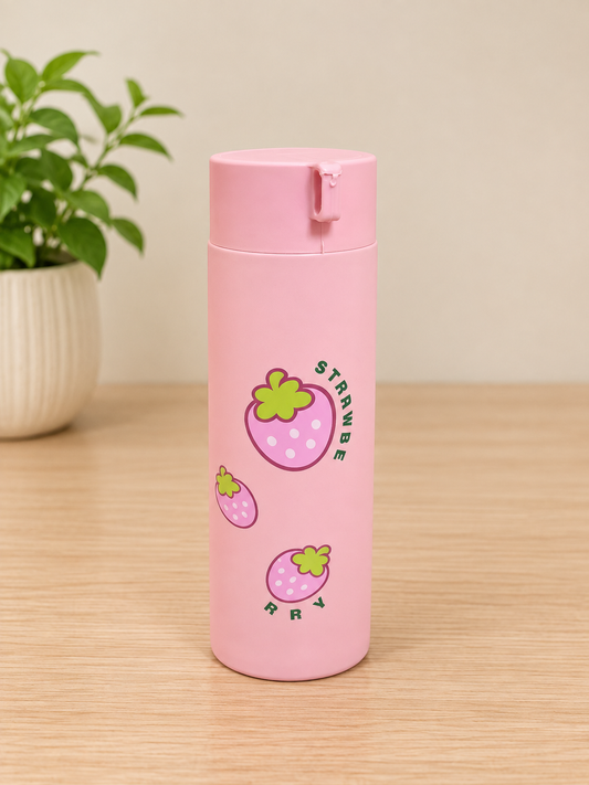 Cute Pastel Pink Strawberry Bottle