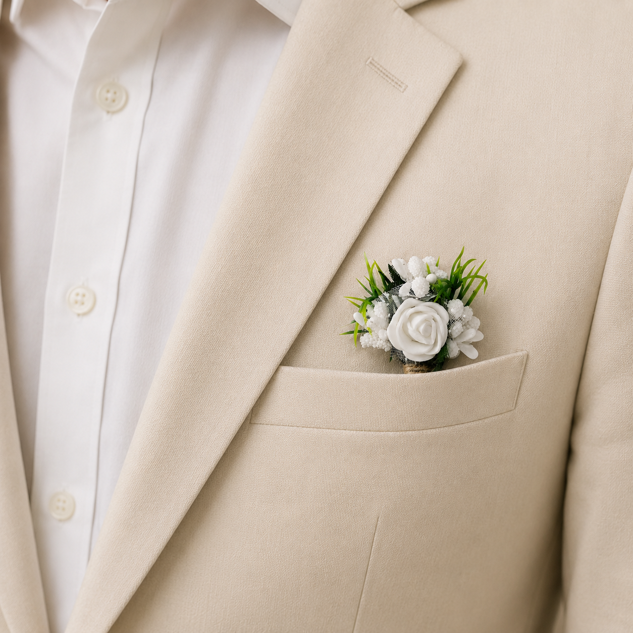 WE64_White Rose Brooch