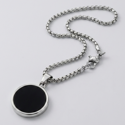 MP124_Midnight Orbit Black Onyx Pendant Chain