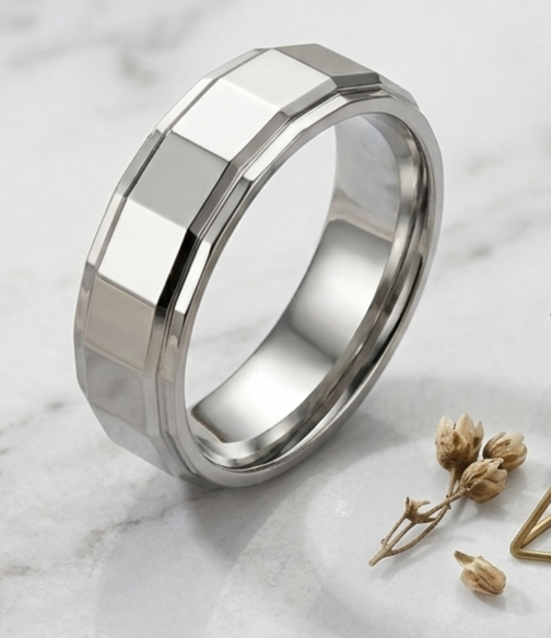 MR126_Silver Origami Block Ring