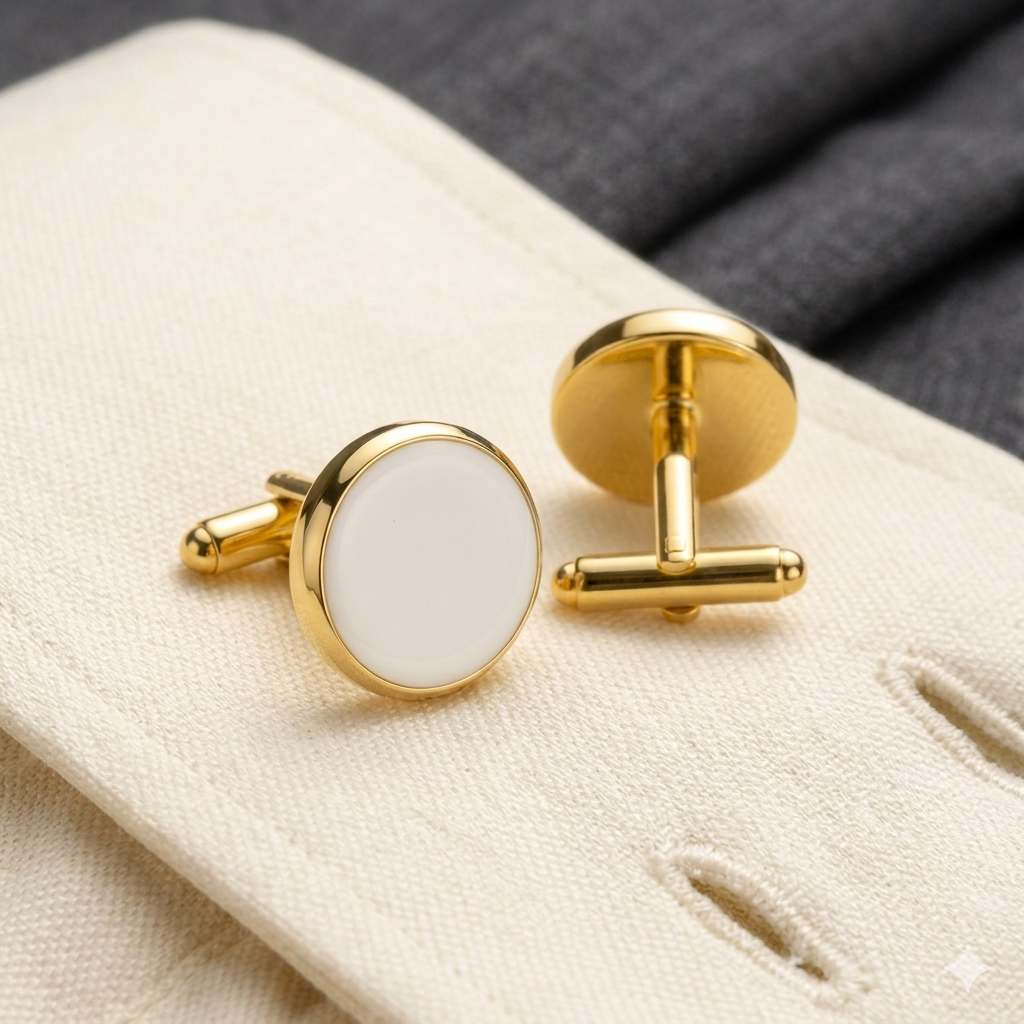 WE68_Groom Gold Cufflinks