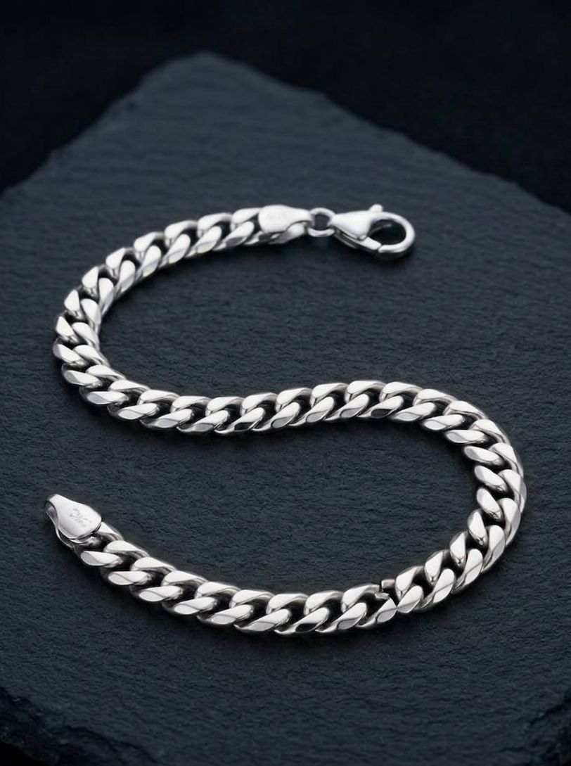MB129_Classic Silver Miami Cuban Link Bracelet