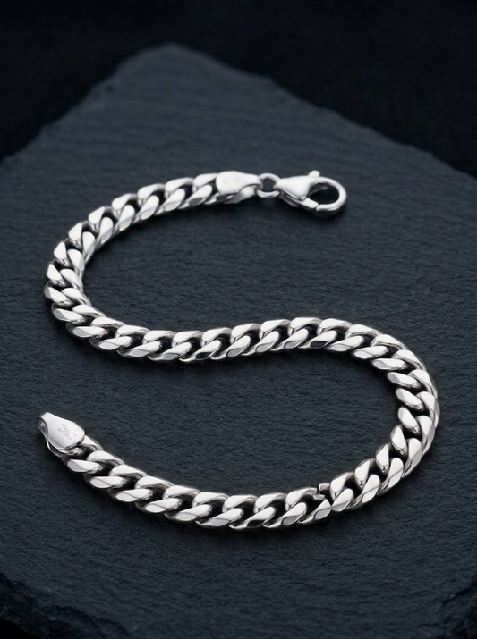 MB129_Classic Silver Miami Cuban Link Bracelet
