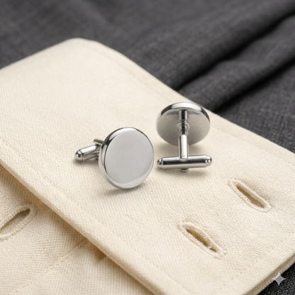 WE68_Groom Silver Cufflinks