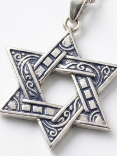 MP127_Vintage Hexagram Pendant Chain