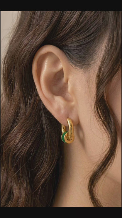 Emerald Convertible Hoops