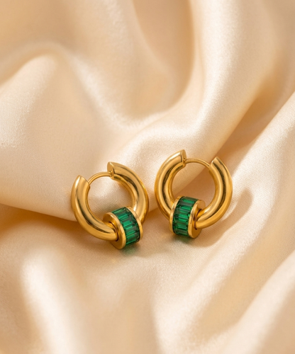 Emerald Convertible Hoops
